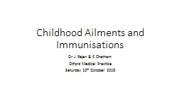 Childhood Ailments and Immunisations
