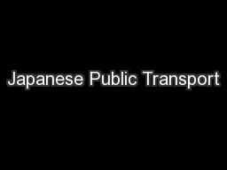Japanese Public Transport