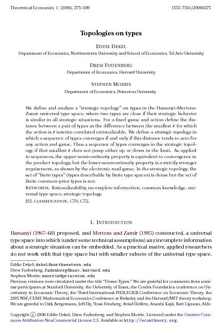280Dekel,Fudenberg,andMorrisTheoreticalEconomics1(2006)