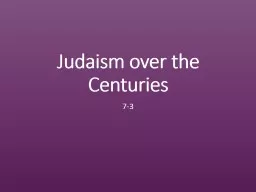 Judaism over the Centuries