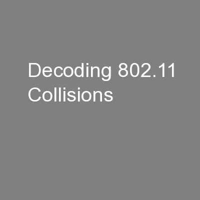Decoding 802.11 Collisions