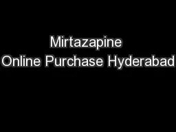 Mirtazapine Online Purchase Hyderabad