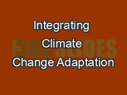 Integrating Climate Change Adaptation