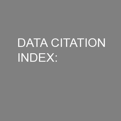 DATA CITATION INDEX: