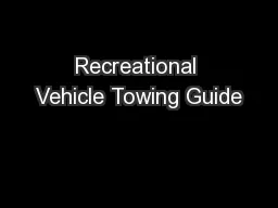 Recreational Vehicle Towing Guide