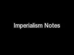 Imperialism Notes