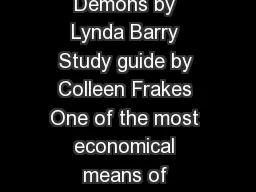 Graphic Novel Study Group Study Guides Cruddy and One Hundred Demons by Lynda Barry Study guide by Colleen Frakes One of the most economical means of sketching a character is simply to show the reade