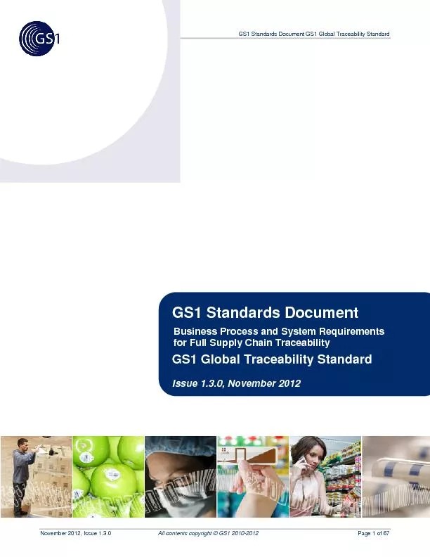 GS1 Standards DocumentGS1 Global Traceability Standard