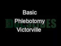 Basic Phlebotomy Victorville  