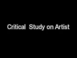 Critical  Study on Artist