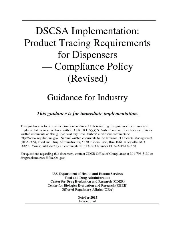 DSCSA Implementation: Product Tracing Requirementsfor DispensersCompli