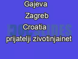 Gajeva   Zagreb  Croatia    prijatelji zivotinjainet