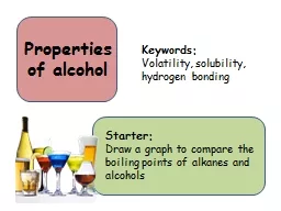 Properties of alcohol