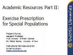 Academic Resources Part II: