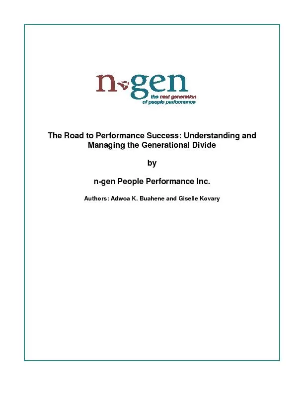 The Road to Performance Success: Understanding and Managing the Genera