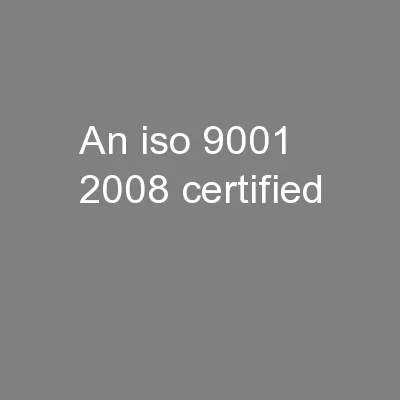(An ISO 9001:2008 Certified)