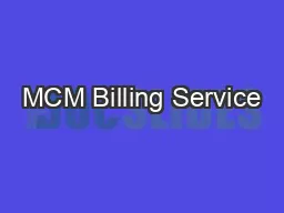 MCM Billing Service