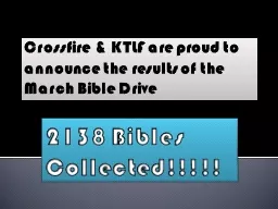 Crossfire & KTLF are proud to announce the results of t