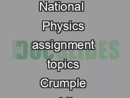 Websites to support National  Physics assignment topics Crumple zones httpwww