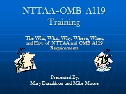 NTTAA–OMB A119 Training
