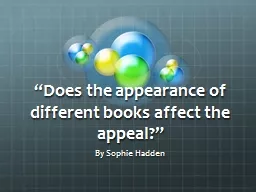 “Does the appearance of different books affect the appeal