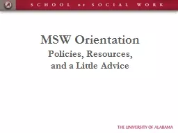 MSW Orientation