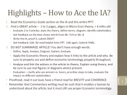 Highlights – How to Ace the IA?