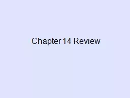 Chapter 14 Review