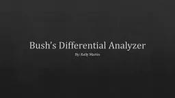 Bush’s Differential Analyzer