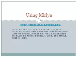 http://mirlyn.lib.umich.edu