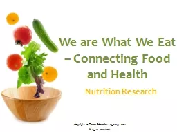 We are What We Eat – Connecting Food and Health