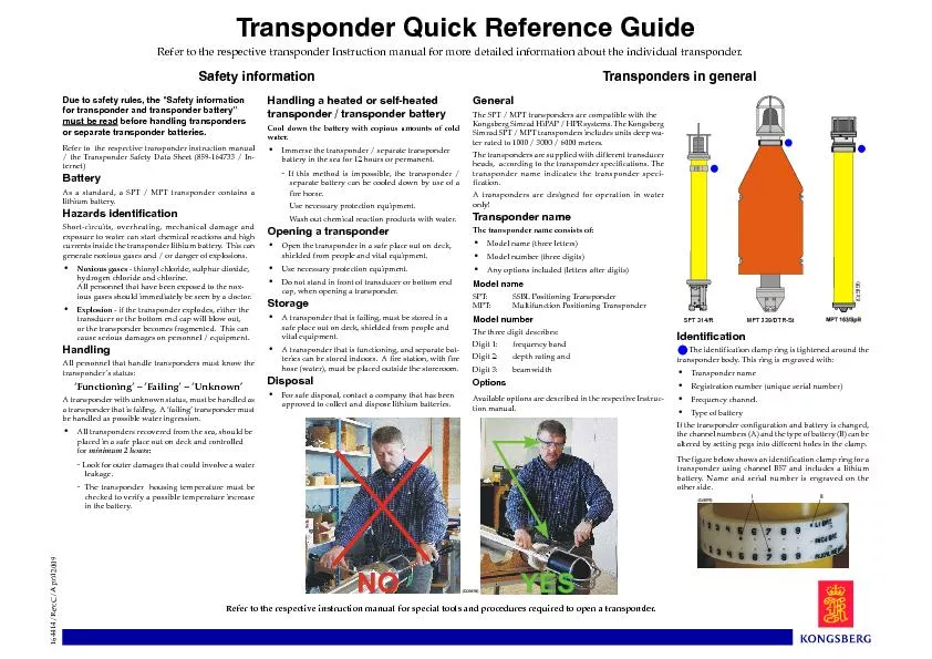 Transponder Quick Reference Guide
