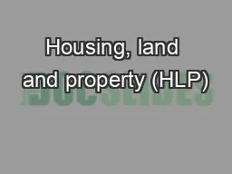 Housing, land and property (HLP)