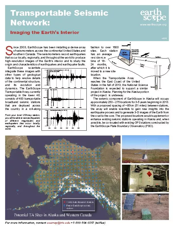 Transportable SeismicNetwork:Imaging the Earth’s Interior
...