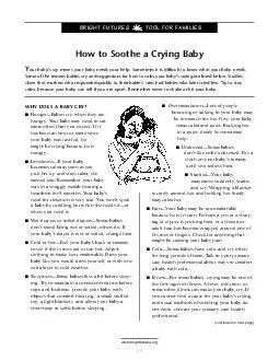How to Soothe a Crying Baby our babys cry means your baby needs your help
