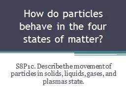 How do particles behave in the four states of matter?