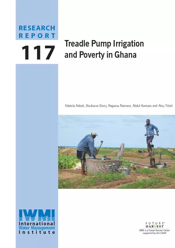 Treadle Pump Irrigationand Poverty in Ghana