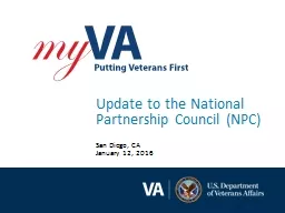 Update to the National Partnership Council (NPC)