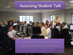 Assessing Student Talk