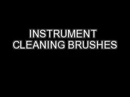 INSTRUMENT CLEANING BRUSHES