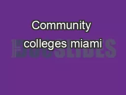 Community colleges miami