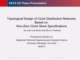 1 EECS 527 Paper Presentation