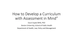 How to Develop a Curriculum with Assessment in Mind