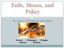 Chapter 3 – Ecological Economics