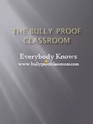 The Bully Proof Classroom