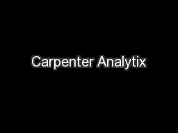 Carpenter Analytix