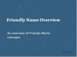 An overview of Friendly Name concepts