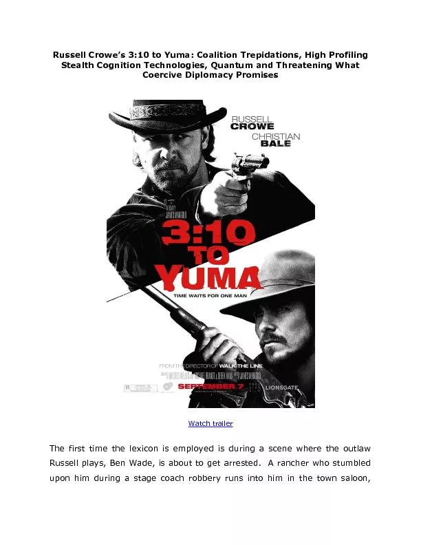 Russell Crowe’s 3:10 to Yuma