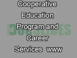 Copyright  Cooperative Education Program and Career Services  www