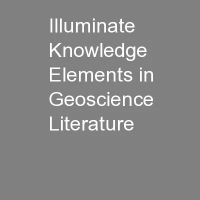 Illuminate Knowledge Elements in Geoscience Literature